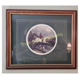 Classic Horseback Hunting Circular Framed Print