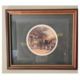 Equestrian Hunting Scene in Ornate Frame