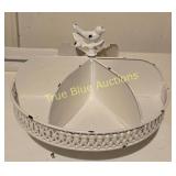 Shabby Chic White Metal Organizer with Bird Accent
