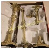 Antique Ivory Beaded Candlesticks - 24-Piece Set