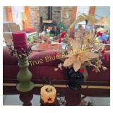 Floral Arrangement and Candle Set