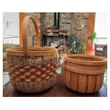 Woven Basket and Wooden Apple Basket