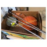 Golf Clubs, Basketball, and Practice Balls Set