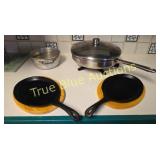 Vintage Cookware Set: Cast Iron Skillets and Stain