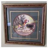 Framed Beagle and Fox Pair Wildlife Prints