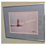 Hand Printed Lighthouse Artwork by Ray I. Doan
