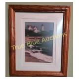 Framed Coastal Lighthouse Photograph