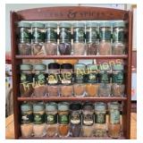 Wooden Spice Rack with 30 Assorted McCormick Spice
