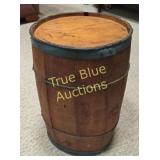 Rustic Vintage Wooden Barrel with Metal Hoops