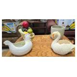 Ceramic Animal Planters and Decorative Fruit Baske