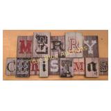 Rustic "Christmas" Wooden Block Sign Set