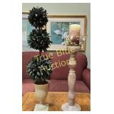 Decorative Floral Candle Stand with Greenery