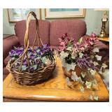 Decorative Basket with Floral Arrangements