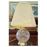 Crystal Base Table Lamp with Pleated Shade