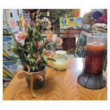 Decorative Floral Arrangement and Candle Set