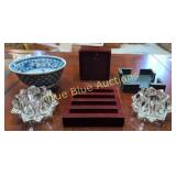 Vintage Crystal Candleholders Set