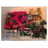 Wreath with Pinecones and Red Ribbons