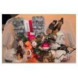 Christmas Candle Holders and Snowman Figurine