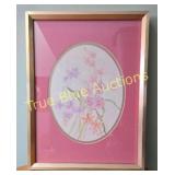 Elegant Floral Watercolor Art - Framed Vintage Dec
