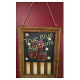 Framed Rustic Americana Apple and Star Print