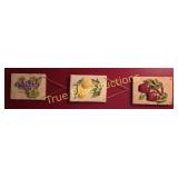 Set of Three Fruit-Themed 3D Wall Plaques