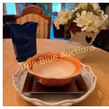 Assorted Decorative Serving Bowls and Tray