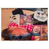 Vintage Clown Costume Collection with Masks and Ac
