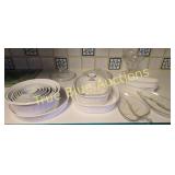 Elegant Vintage Glass and Ceramic Serving Set - Pe