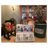 Holiday Snowman and Teddy Bear Decor Set