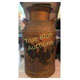 Antique Brass Milk Can with Eagle Design