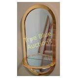 Oval Brass Framed Modern Wall Mirror