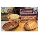 Assorted Woven Basket Collection with Decorative G