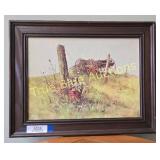 Rustic Charm: Vintage Watercolor of a Forgotten Wa