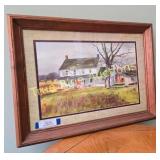 Charming Vintage Watercolor of a Countryside Homes