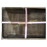 Set of Four Black Wire Storage Trays with Labels