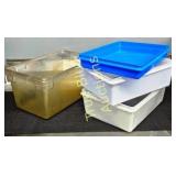 Plastic/Acrylic Storage Bins (4) " No Lids