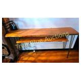 Industrial Style Wooden Console Table with Metal L