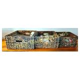 Set of Three Woven Storage Baskets with Handles