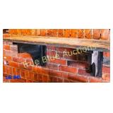 Rustic Wooden Shelf with Black Brackets for Wall M