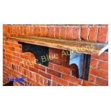 Rustic Wooden Shelf with Black Brackets for Wall M