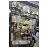 Metal and Plastic Storage Containers on Wire Rack