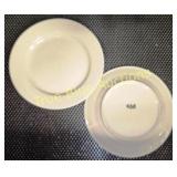 Set of Two White Ceramic Plates with Markings on B