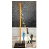 Set of Three Cleaning Tools with Wooden Handles an