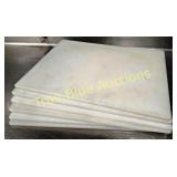 Set of Five White Plastic Cutting Boards