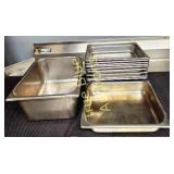 Set of Stainless Steel Food Pans and Trays for Com