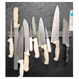 Set of Kitchen Knives with Various Blade Sizes and