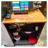 Wooden Countertop with Cash Register and Storage S