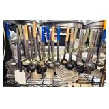 Assorted Stainless Steel Kitchen Ladles and Spoons