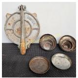 Vintage Cast Iron Tortilla Press with Measuring Cu
