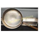 Aluminum Frying Pan with Wooden Handle and Stainle
